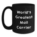 Funny Mail Carrier Gifts from Friends, World's Greatest Quote Mug, Black Coffee Mug for Mail Carrier Enthusiasts, Unique Christmas Unique Gifts - Main