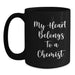 Funny Chemist Gifts from Friends, Christmas Unique Mugs for Men, Black Coffee Mug with 'My Heart Belongs To A Chemist' Quote, Ideal Gift for Chemist Lovers, Chemist - Main