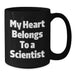Funny Scientist Gifts for Him, Unique Black Coffee Mug, 'My Heart Belongs To A Scientist' Quote, Perfect Birthday Unique Gift for Scientist Friends and Family, Gifts from Men, Women, Family - Additional