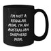 Australian Shepherd Dog Mom Funny Christmas Unique Gifts for Australian Shepherd Dog Lover Friends Family - 'I'm Not A Regular Mom. I'm An Australian Shepherd Mom.' Black Coffee Mug - Additional