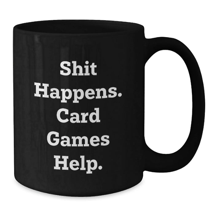 Funny Card Games Gifts for Men and Women, Black Coffee Mug Christmas Unique Ideas from Friends to Coworkers or Family - Additional