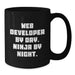 Funny Web Developer Gifts for Men - Web Developer By Day Ninja By Night Black Coffee Mug Birthday Unique Gifts for Web Developers from Friends - Additional