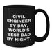 Funniest Civil Engineer Gifts for Men, World's Best Dad Black Coffee Mug, Perfect Unique Christmas Unique Gifts from Family, 11oz 15oz Ceramic Mugs - Additional
