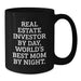 Christmas Unique Gifts from Family to Real Estate Investor Dad, Funny Quote Black Coffee Mug, Real Estate Investor By Day, World's Best Mom By Night - Additional
