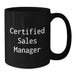 Funny Certified Sales Manager Gifts for Men, Black Coffee Mug, Unique Christmas Unique Gifts from Friends, Family or Coworkers - Additional