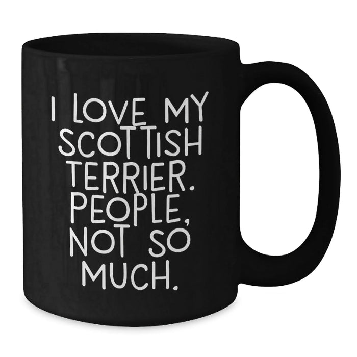 Funny Scottish Terrier Dog Lover Black Coffee Mug Gifts from Friends to Family at Christmas - Additional