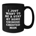 Gifts from Chinese Crested Dog Lovers - I Just Want To Be A Stay At Home Mom - Funny Birthday Chinese Crested Dog Black Coffee Mug, 11oz or 15oz, Microwave and Dishwasher Safe - Additional