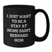 Funny Saint Bernard Dog Mom Gifts, I Just Want To Be A Stay At Home Saint Bernard Mom Black Coffee Mug - Additional