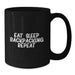 Funny Backpacking Gifts for Men - Eat. Sleep. Backpacking. Repeat. Black Coffee Mug for Valentine's - Additional