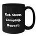 Funny Camping Black Coffee Mugs Gifts from Men to Camping Lovers - Eat. Sleep. Camping. Repeat. Christmas Unique Gifts - Additional