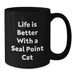 Funny Seal Point Cat Lovers Gifts from Men to Friends, Black Coffee Mug for Seal Point Cat Enthusiasts on Birthday Unique Gifts - Additional