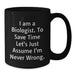 Funny Biologist Birthday Unique Gift Ideas for Men and Women Black Coffee Mugs Gifts from Friends and Family - Additional