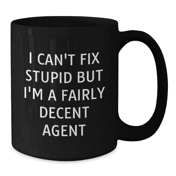 Funny Agent Black Coffee Mugs for Birthday Unique Gifts from Friends to Agent Coworkers - Additional