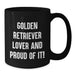 Golden Retriever Dog Lover Gifts from Men Women Friends - Funny Quote Birthday Unique Gifts for Golden Retriever Dog Owners Black Coffee Mug - Additional