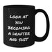 Funny Drafter Gifts for Men from Family - Christmas Unique Mug, 'Look At You Becoming A Drafter And Shit', Black Coffee Mug - Additional