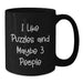 Funny Puzzles Gifts for Puzzle Enthusiasts, Black Coffee Mug with I Like Puzzles And Maybe 3 People Quote, Christmas Unique Gifts from Friends or Family - Additional