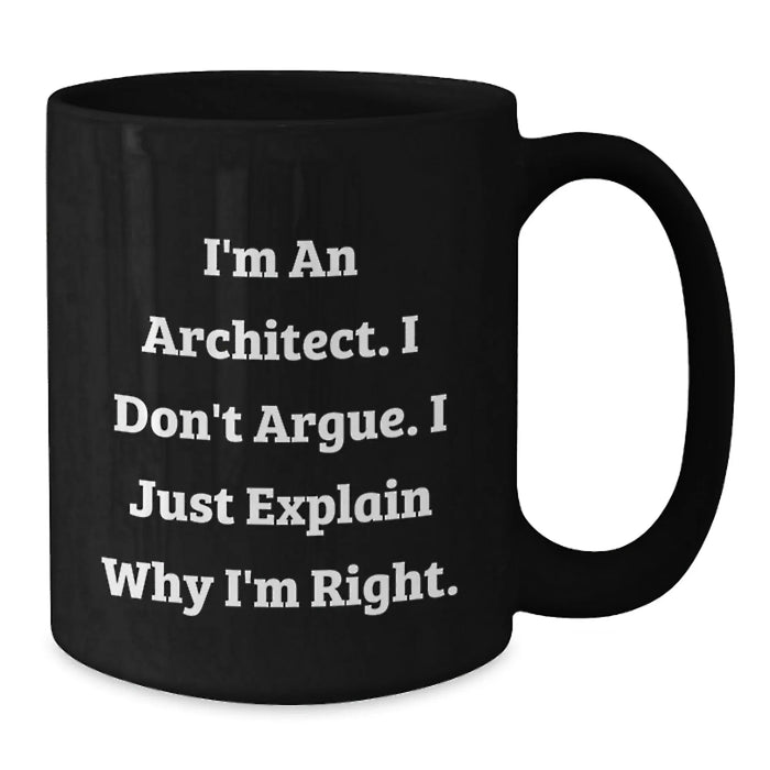 Funny Architect Black Coffee Mug Gifts from Friends, Coworkers, Family for Men, Women - Additional