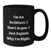 Funny Architect Black Coffee Mug Gifts from Friends, Coworkers, Family for Men, Women - Additional