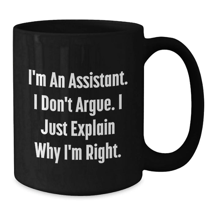 Funny Assistant Gifts from Men to Men, Black Coffee Mug for Christmas Unique Presents - Additional