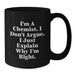 Funny Chemist Gifts for Men - Black Coffee Mug - Christmas Unique Presents from Friends - Additional
