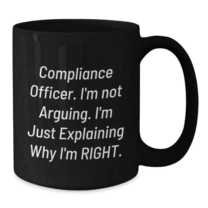 Funny Compliance Officer Gifts, Gifts from Colleagues, Unique Black Coffee Mugs for Compliance Officers, Christmas Unique Gifts - Additional