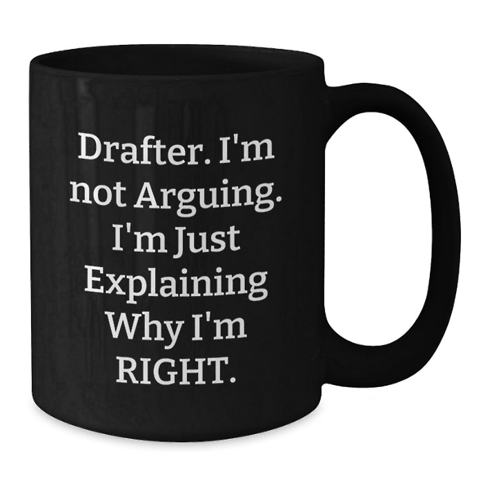 Funny Drafter Gifts from Friends and Family, Best Black Coffee Mug for Drafter Enthusiasts, Christmas Unique Gifts - Additional