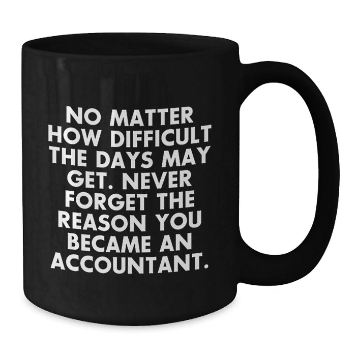 Funny Accountant Gifts from Friends for Christmas - Never Forget the Reason You Became an Accountant Black Coffee Mug - Additional