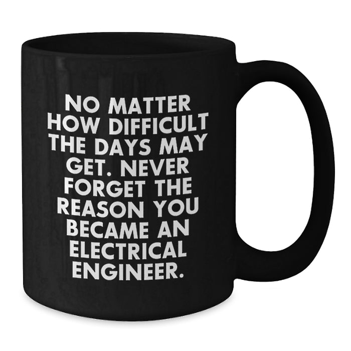 Funny Electrical Engineer Black Coffee Mug, Inspirational Quote for the Man Who Became One, Valentine's Unique Gifts from Friends to Electrical Engineer - Additional