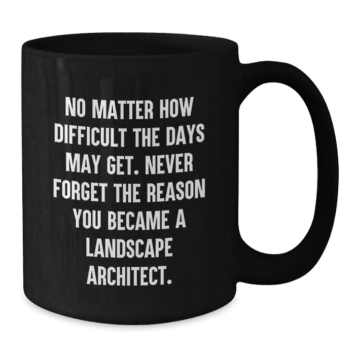 Funny Landscape Architect Black Coffee Mug Gifts from Friends to Coworkers on Valentine's - Additional