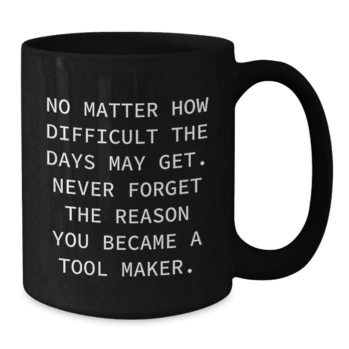 Funny Inspirational Tool Maker Black Coffee Mug Gifts from Men to Tool Makers on Christmas - Additional