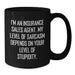 Gifts for Insurance Sales Agents, Funny Sarcasm Mugs, Christmas Unique Gifts from Friends and Family, Black Coffee Mugs with Quirky Quote, Insurance Sales Agent Humor Mug - Additional