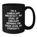 Funny Landscape Architect Gifts for Him - Black Coffee Mug, 'I'm A Landscape Architect. My Level Of Sarcasm Depends On Your Level Of Stupidity.' Christmas Unique Gifts from Coworkers - Additional
