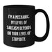 Christmas Unique Mechanic Gifts for Men - Funny Black Coffee Mug - Additional