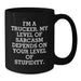 Funny Trucker Gifts, Christmas Unique Mugs for Men, I'm A Trucker Funny Coffee Mug, Sarcasm Level Depends on Stupidity, Black Coffee Mug for Trucker Friends - Additional