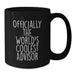 Funny Advisor Gifts from Men for Father's Day Unique Black Coffee Mug 'Officially The World's Coolest Advisor' - Additional