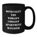 Funny Quote Apartment Manager Gifts for Dad World's Coolest Black Coffee Mug, Gifts from Men to Apartment Manager, Father's Day Unique - Additional