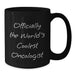 Christmas Unique Gifts for Oncologists, Funny Quote Gifts from Friends to Family - Black Ceramic Coffee Mugs - Officially The World's Coolest Oncologist Mug - Additional