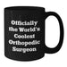 Funny Orthopedic Surgeon Gifts for Men, Black Coffee Mug, 'Officially The World's Coolest Orthopedic Surgeon' Quote, Unique Christmas Unique Gifts from Friends, Coworkers, Family - Additional
