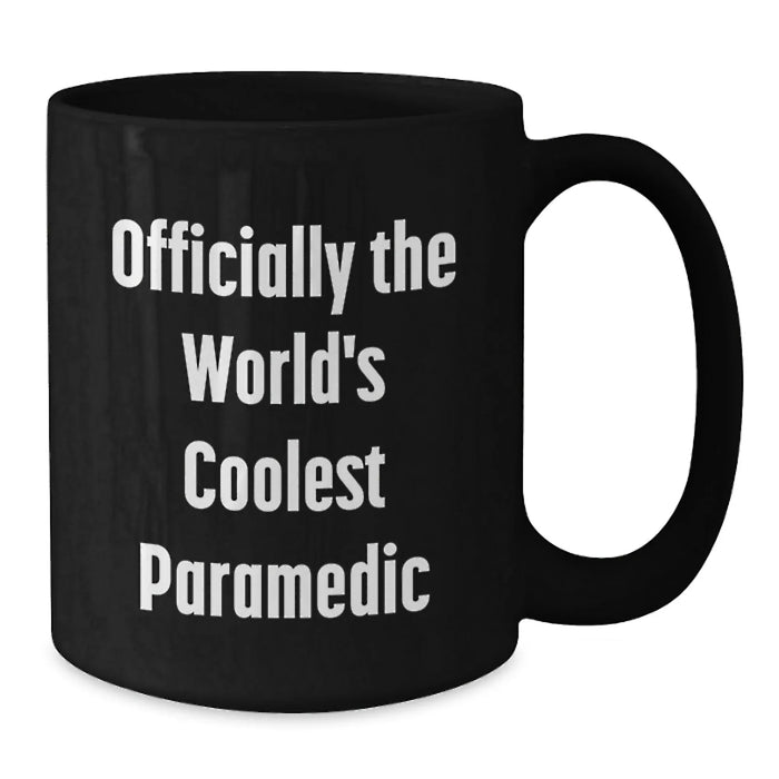 Funny Rescue Worker Gifts for Birthday, 'Officially The World's Coolest Rescue Worker' Black Coffee Mug from Men to Friends - Additional