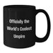 Funny Umpire Gifts for Him from Friends, Unique Valentine's Unique Gifts for Umpire Lovers, Black Coffee Mug with Officially The World's Coolest Umpire Quote - Additional