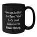 Funny Auditor Gifts from Men for Father's Day Unique Black Coffee Mugs - Assume I'm Never Wrong Mug - Additional