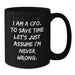 Funny CFO Birthday Unique Gifts from Friends to Men Gifts for CFO Black Coffee Mug I Am A Cfo. - Additional