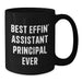 Funny Assistant Principal Gifts for Men, Women, Friends, Coworkers - Black Coffee Mug Christmas Unique Presents with 'Best Effin' Assistant Principal Ever' - Additional