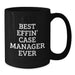 Funny Case Manager Gifts for Case Managers Black Coffee Mug Best Effin' Inspirational Mugs from Friends and Family - Additional