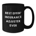 Funny Insurance Adjuster Gifts for Dad, Best Effin' Insurance Adjuster Ever Quote on Black Coffee Mug, Great Men's Father's Day Unique Gifts from Family - Additional