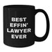 Funny Lawyer Gifts from Family - Best Effin' Lawyer Ever Black Coffee Mug for Father's Day Unique Ideas - Additional