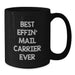 Funny Mail Carrier Gifts for Men from Friends and Family, Best Effin' Mail Carrier Ever Black Coffee Mug, Valentine's Unique - Additional