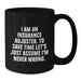 Funny Insurance Adjuster Gifts for Men, Black Coffee Mug, 'I Am An Insurance Adjuster' Quote, Unique Graduation Gifts for Friends - Additional