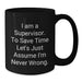 Funny Supervisor Gifts for Men - Black Coffee Mug Quote - 'I'm Never Wrong' - Perfect for Coworkers, Father's Day Unique Gifts, Supervisor Humor - Additional