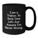 Funny Trainer Mug Gifts from Friends for Men on Birthday Unique Occasions - Additional